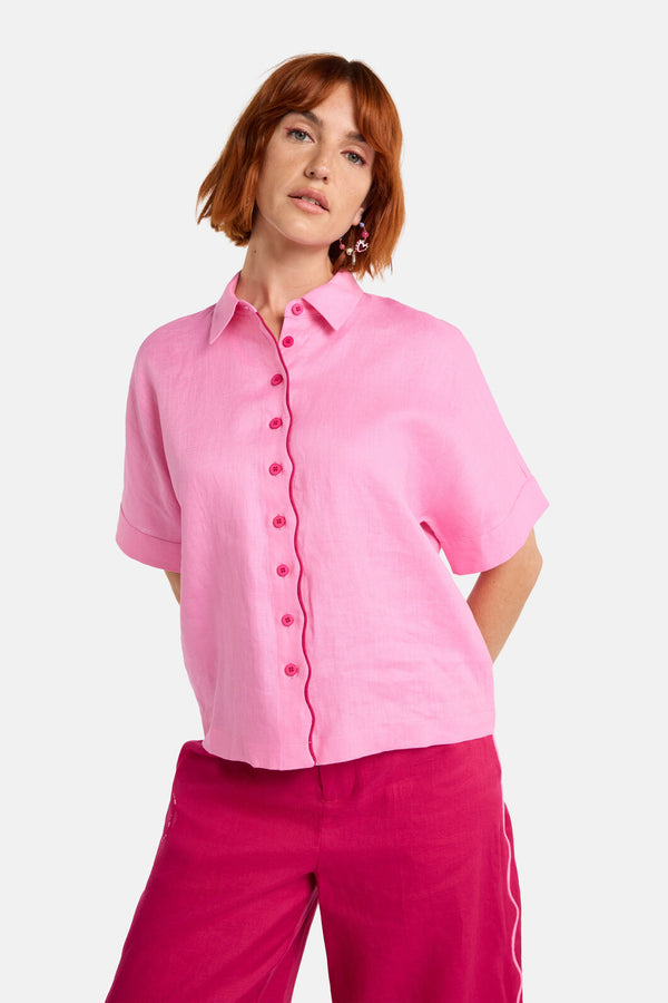Gorman NZ - Path Your Way Linen Shirt - pink