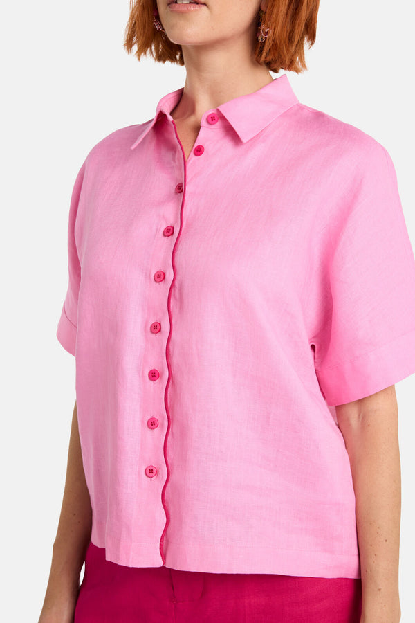 Gorman NZ - Path Your Way Linen Shirt - pink