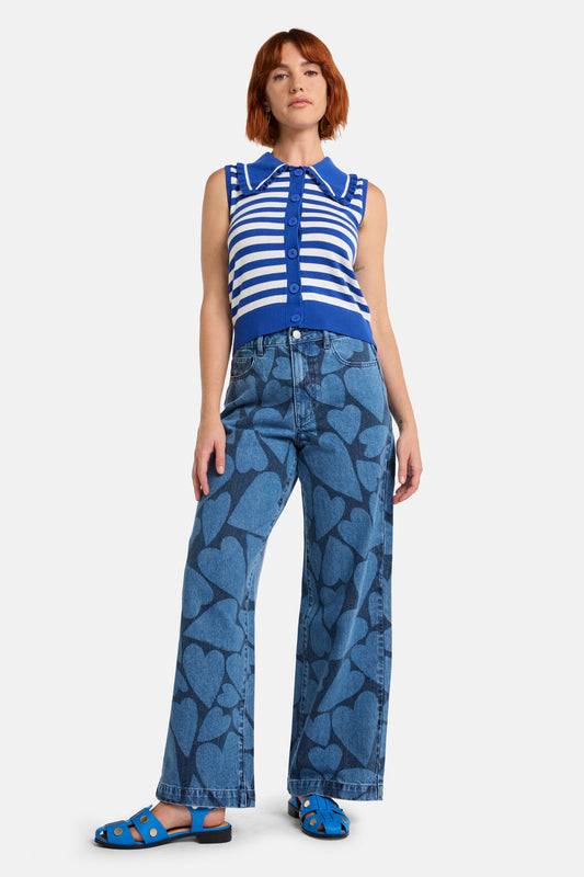 Gorman NZ - Sailor Collar Knit Top - blue