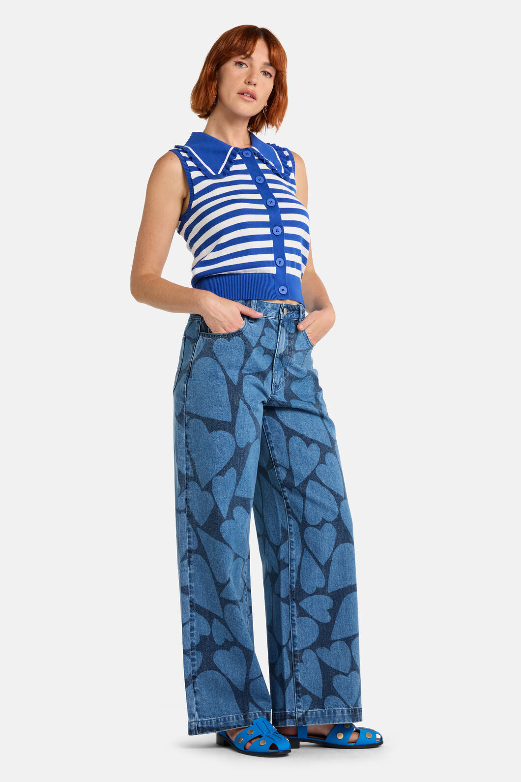 Gorman NZ - Sailor Collar Knit Top - blue