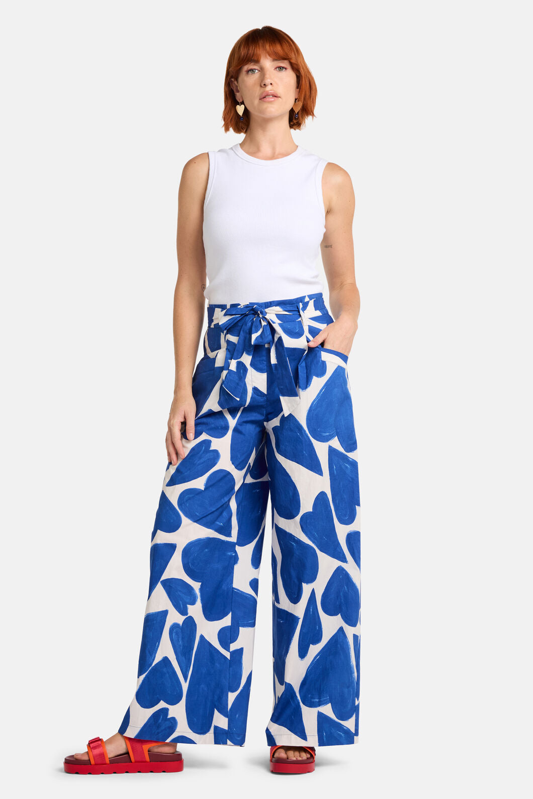 Gorman NZ - Heartbeat Print Wide Pant - blue