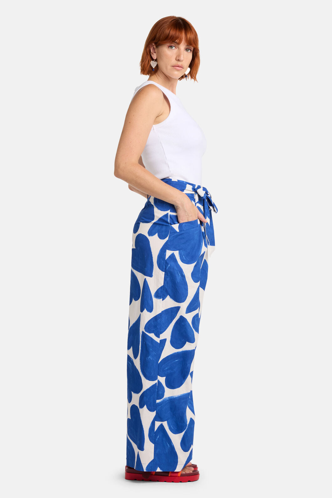 Gorman NZ - Heartbeat Print Wide Pant - blue