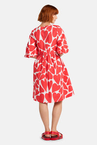 Gorman NZ - Heartbeat Print Smock Dress - red