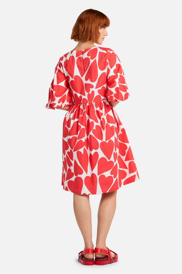 Gorman NZ - Heartbeat Print Smock Dress - red