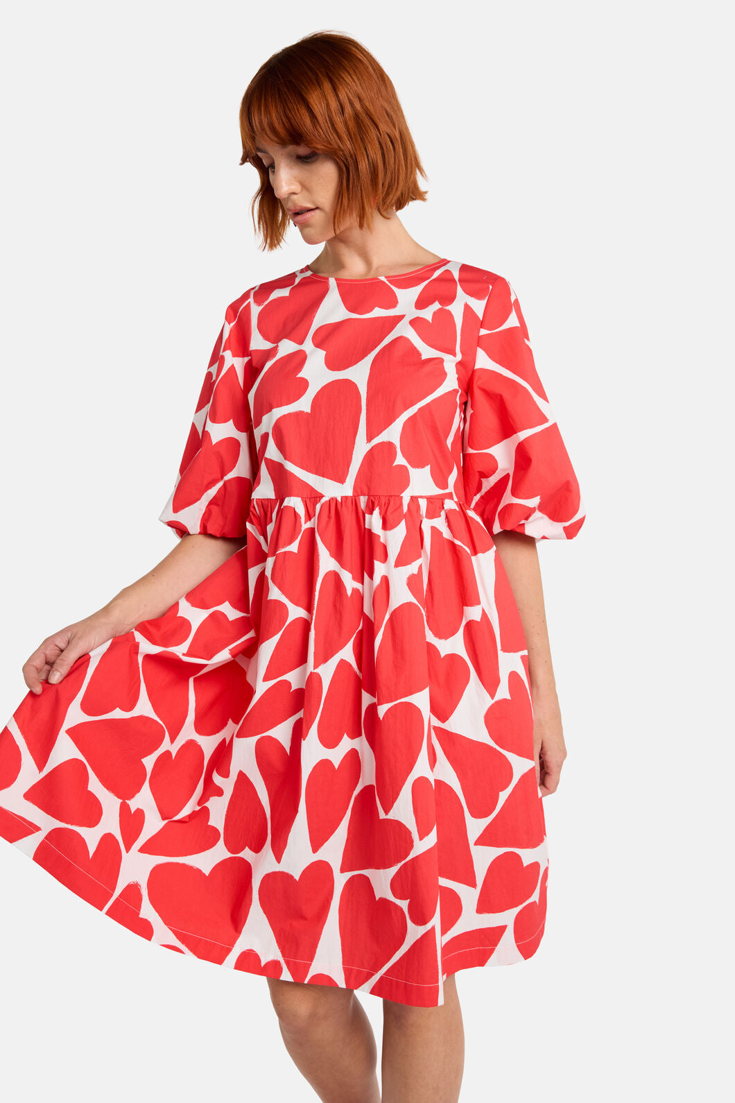 Gorman NZ - Heartbeat Print Smock Dress - red