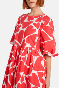 Gorman NZ - Heartbeat Print Smock Dress - red