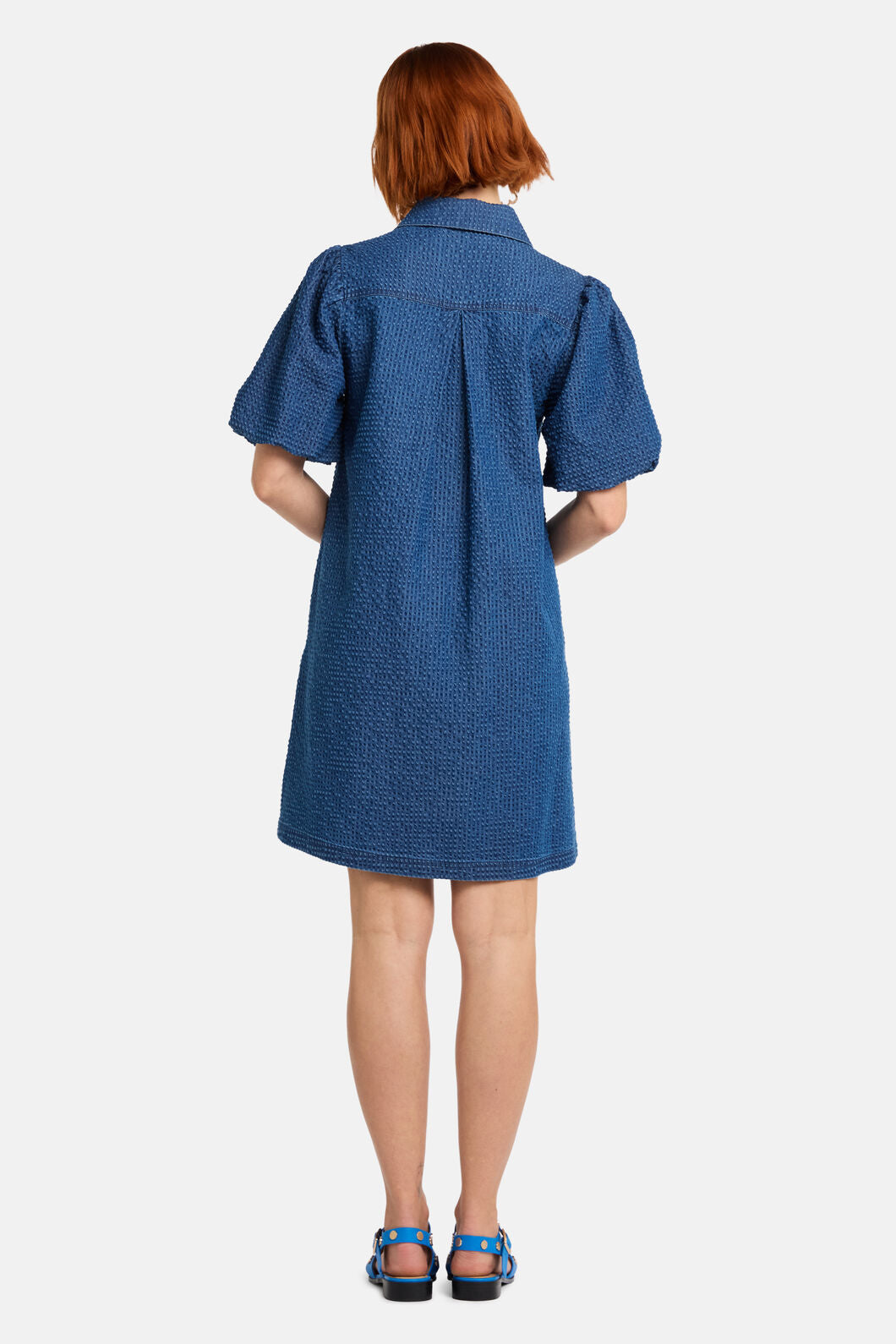Gorman NZ - Seersucker Denim Dress - mid-blue