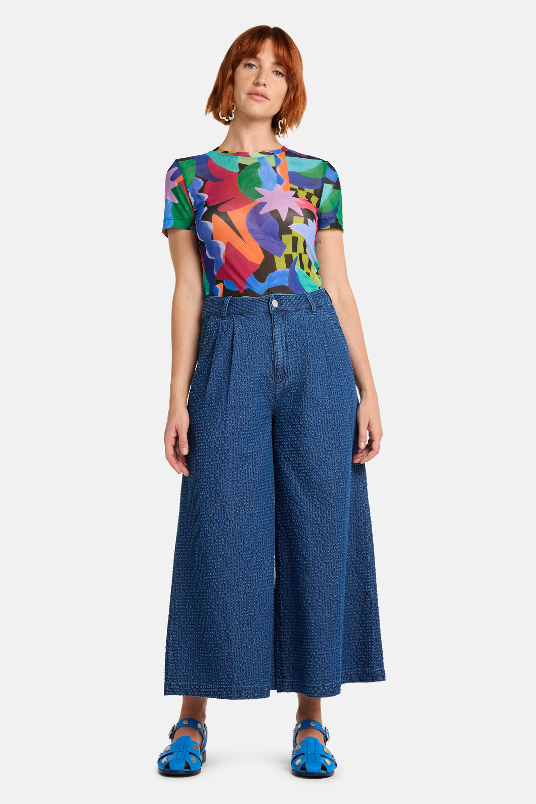 Gorman NZ - Seersucker Denim Skort - mid-blue