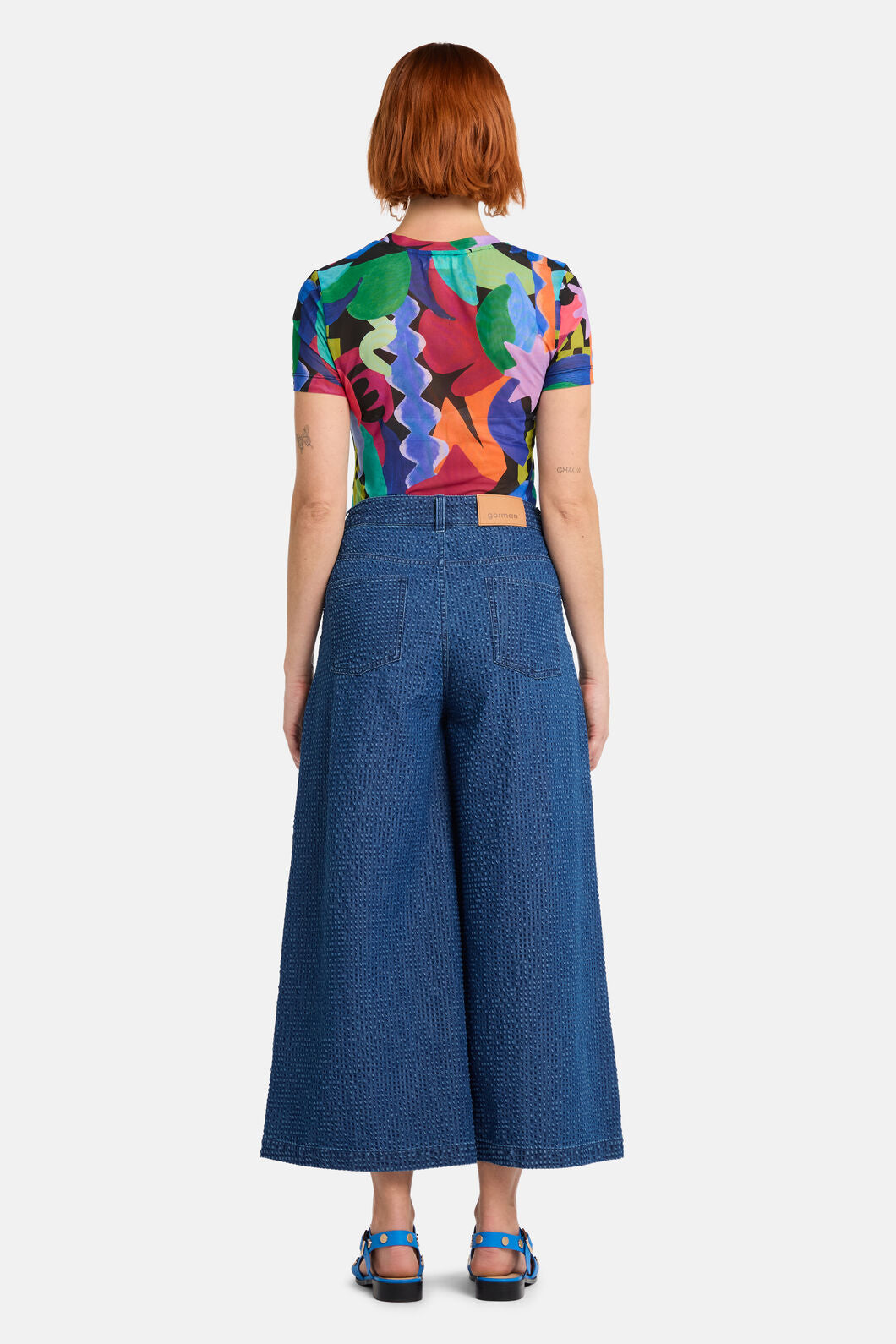 Gorman NZ - Seersucker Denim Skort - mid-blue