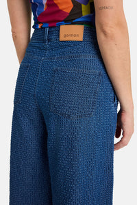 Gorman NZ - Seersucker Denim Skort - mid-blue