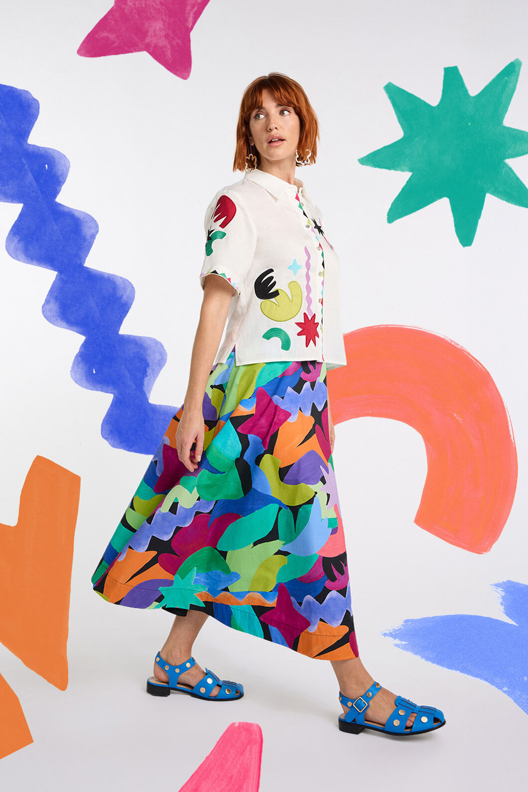 Gorman NZ - Tangled Tropic Midi Skirt - print