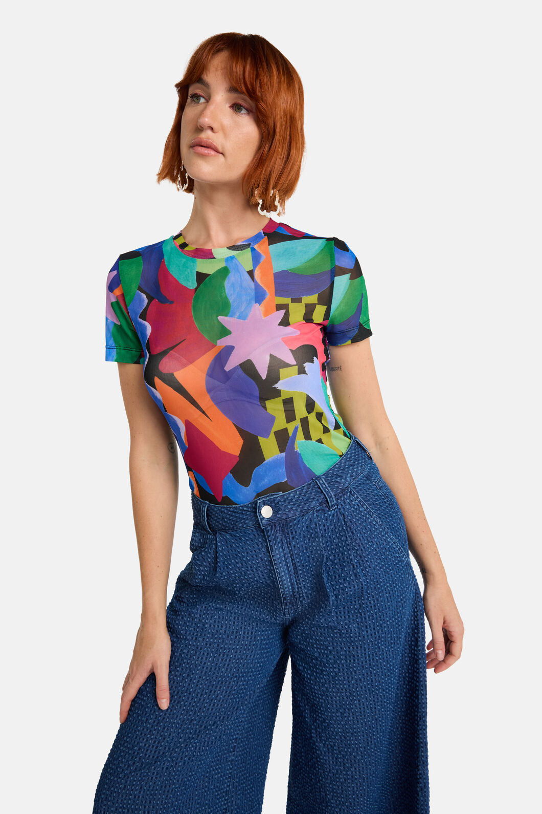 Gorman NZ - Tangled Tropic Mesh Top - print