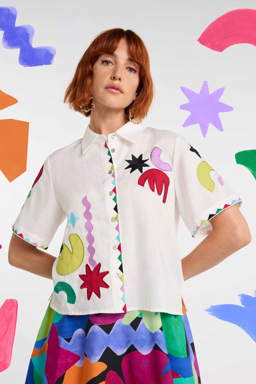 Gorman NZ - Tangled Tropic Placement Shirt - white