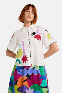 Gorman NZ - Tangled Tropic Placement Shirt - white