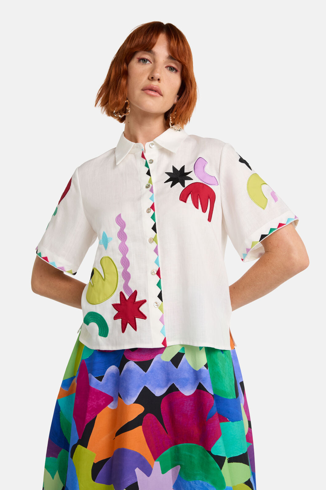 Gorman NZ - Tangled Tropic Placement Shirt - white