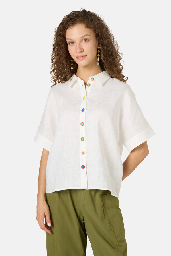 Gorman NZ - Benne Button Plain Shirt - white