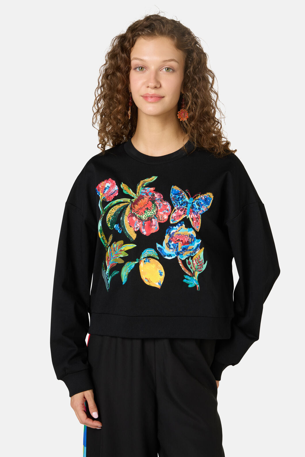 Gorman NZ - Floral Symphony Emb Sweater - black