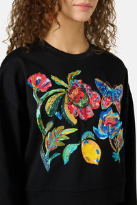 Gorman NZ - Floral Symphony Emb Sweater - black