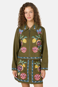 Gorman NZ - Floral Symphony Twill Jacket - khaki