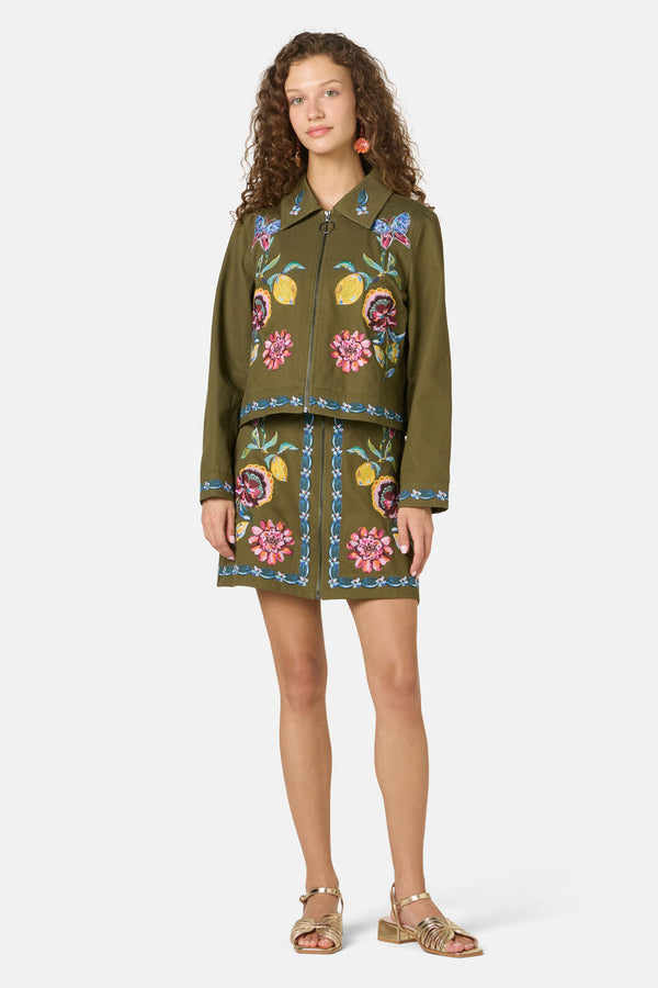 Gorman NZ - Floral Symphony Twill Jacket - khaki