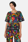 Gorman NZ - Papaya Palm Ruffle Top - print
