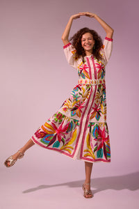 Gorman NZ - Papaya Palm Long Shirt Dress - print