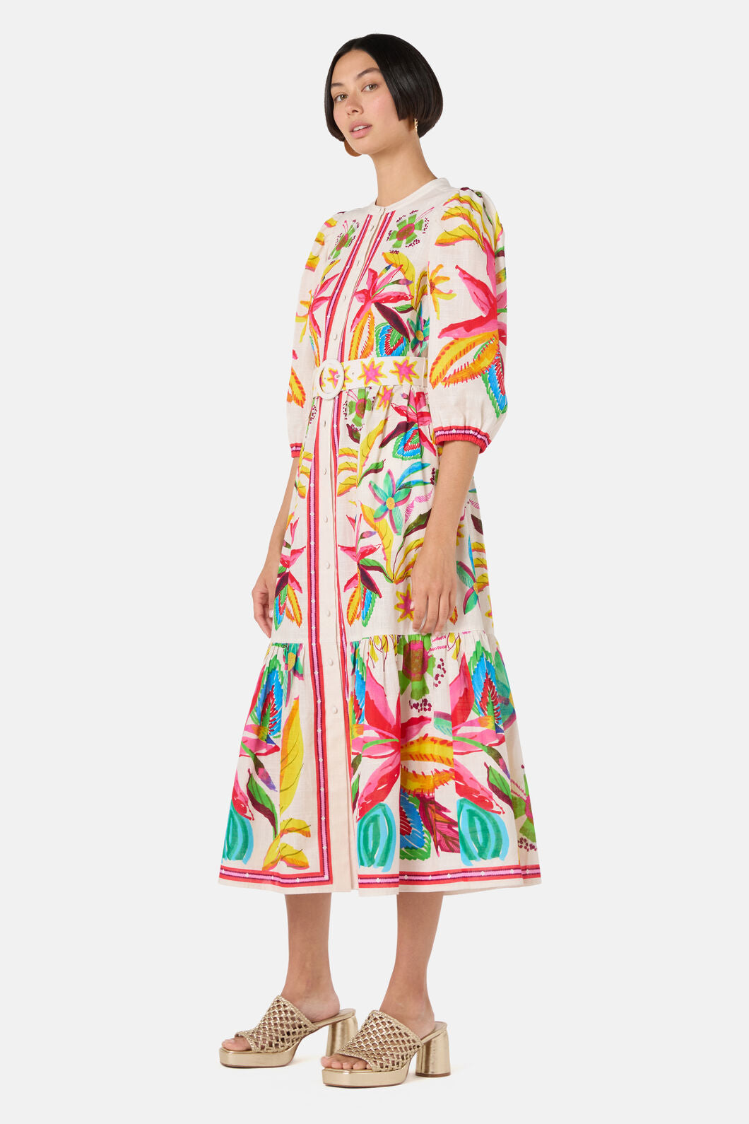 Gorman NZ - Papaya Palm Long Shirt Dress - print