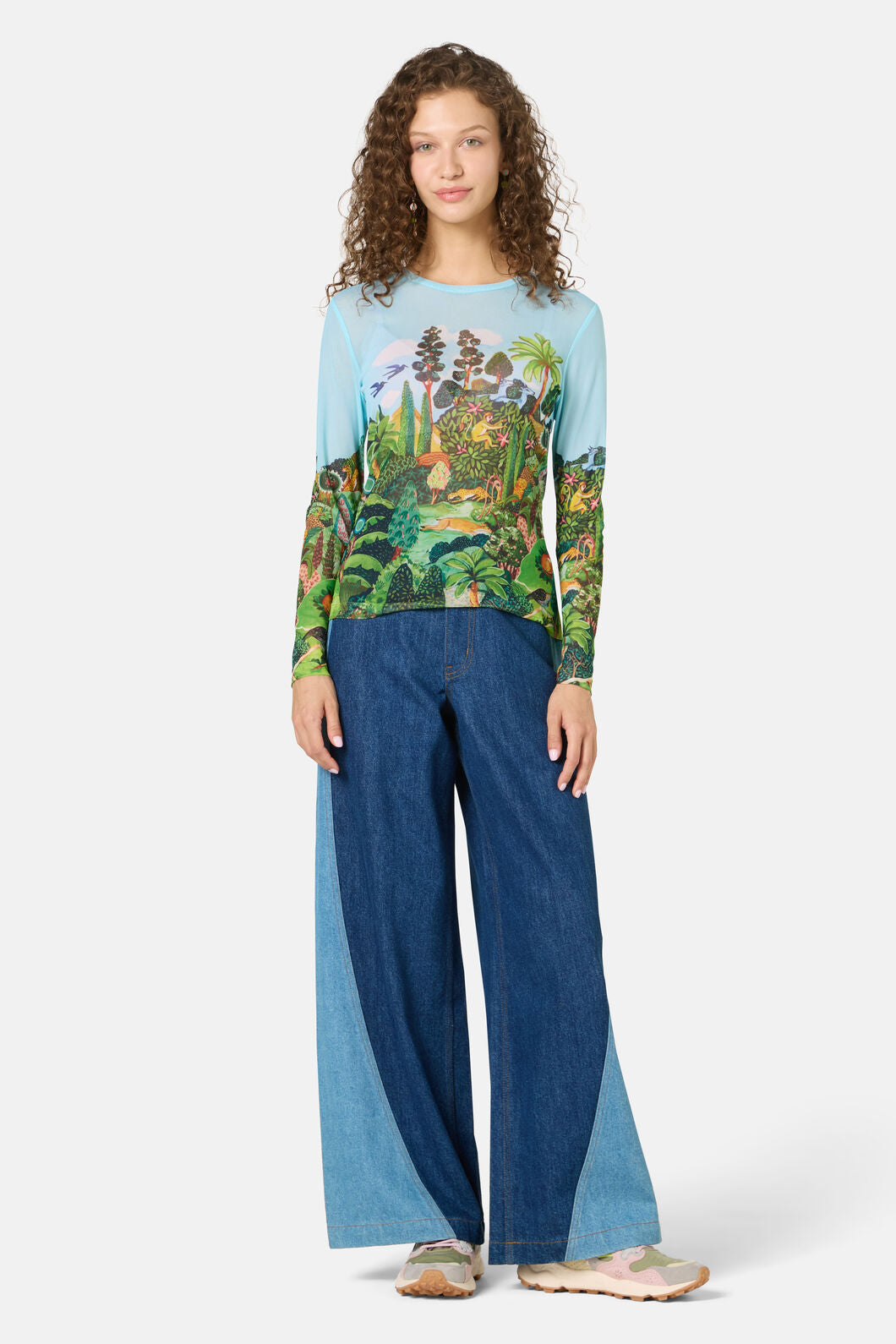 Gorman NZ - Royal Garden Mesh Top - print