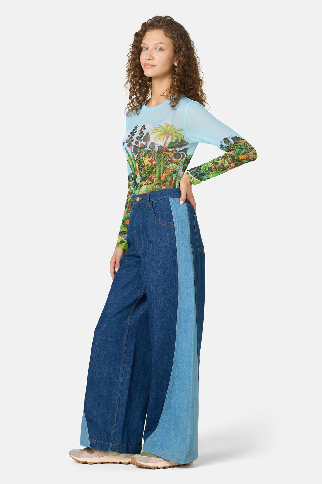 Gorman NZ - Royal Garden Mesh Top - print