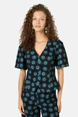 Gorman NZ - Royal Spot Denim Top - print