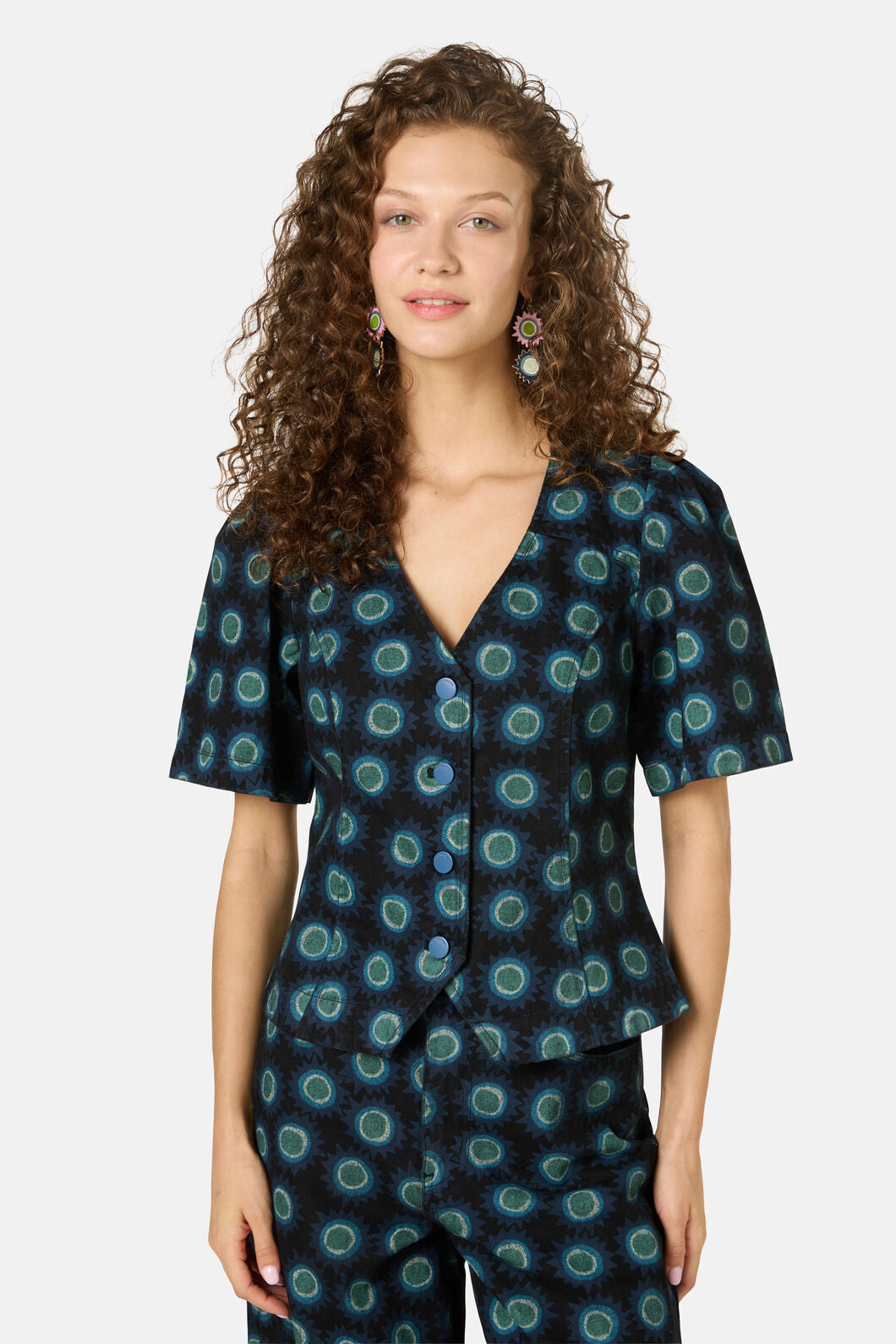 Gorman NZ - Royal Spot Denim Top - print