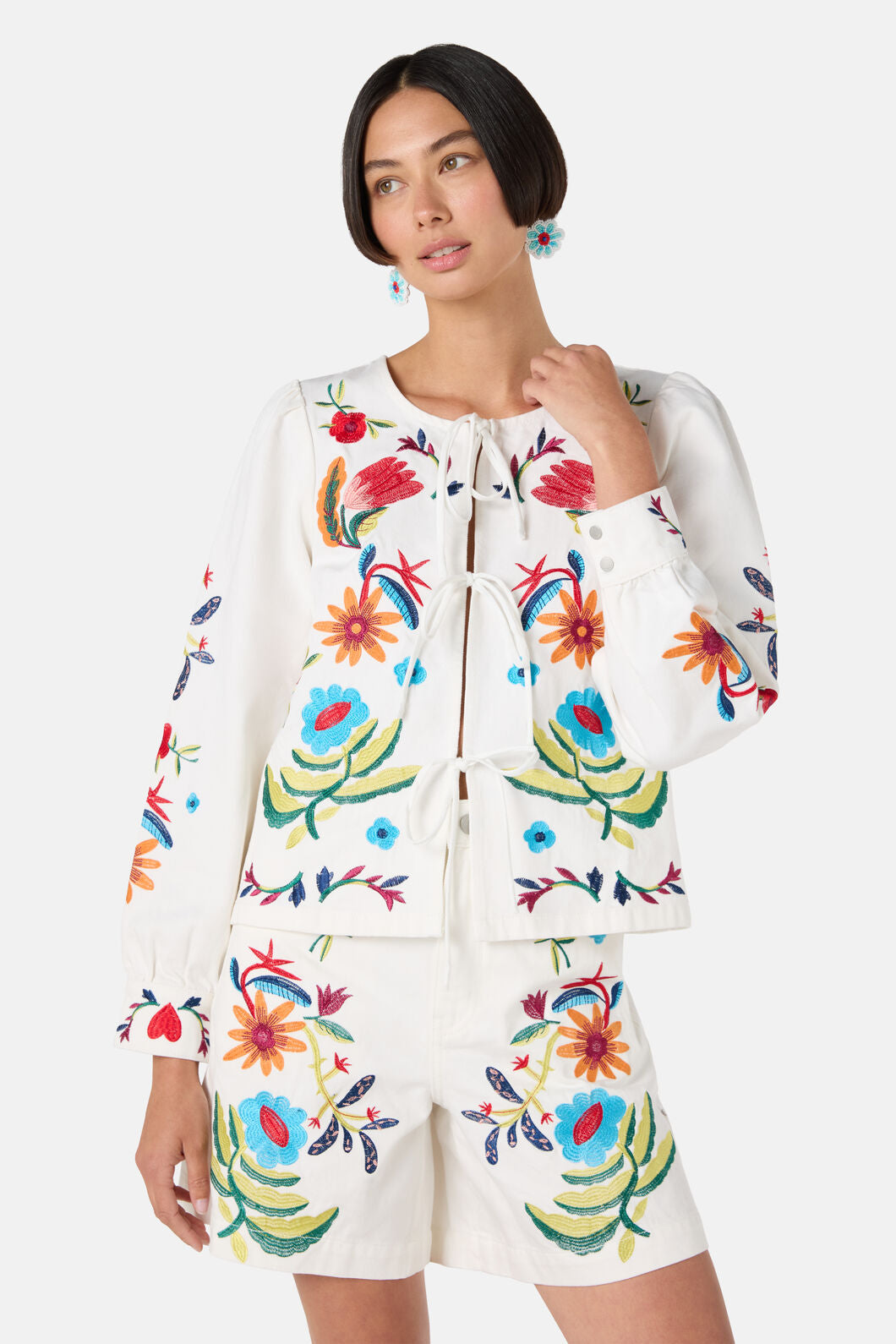 Gorman NZ - Little Things Denim Tie Jacket - cream