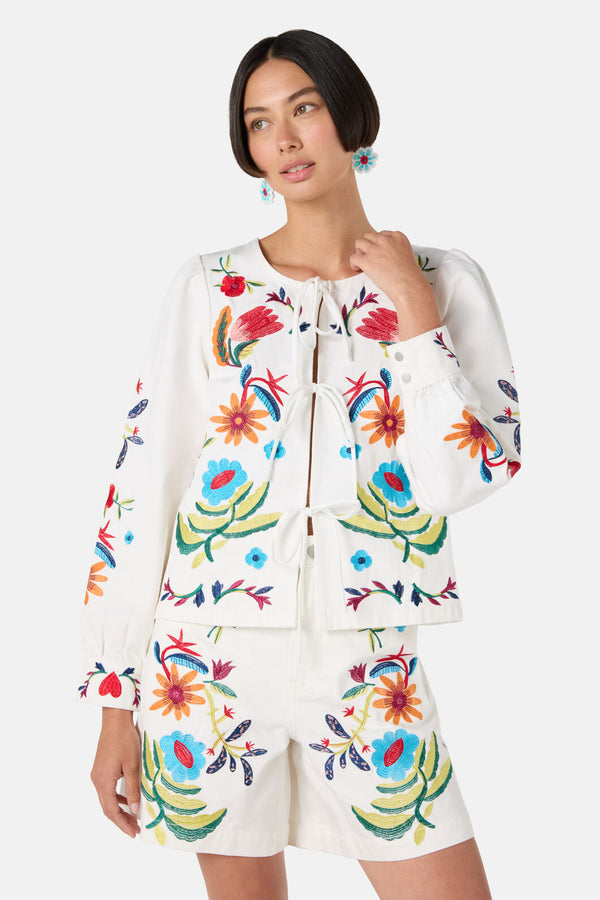 Gorman NZ - Little Things Denim Tie Jacket - cream