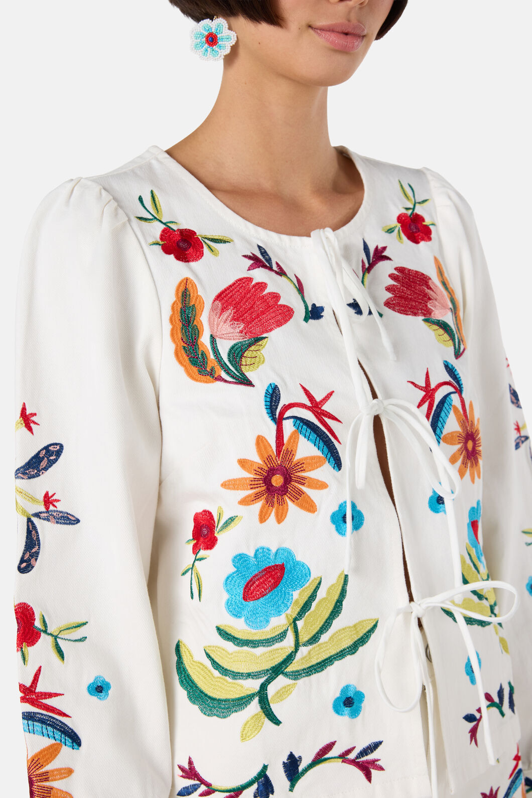 Gorman NZ - Little Things Denim Tie Jacket - cream