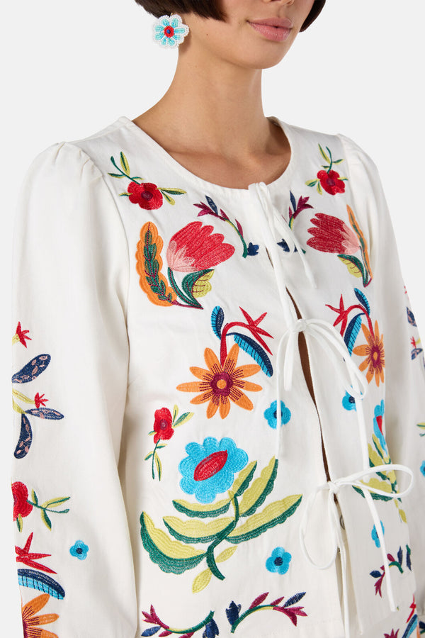 Gorman NZ - Little Things Denim Tie Jacket - cream
