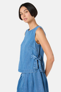 Gorman NZ - Bowtiful Denim Tank - mid-blue
