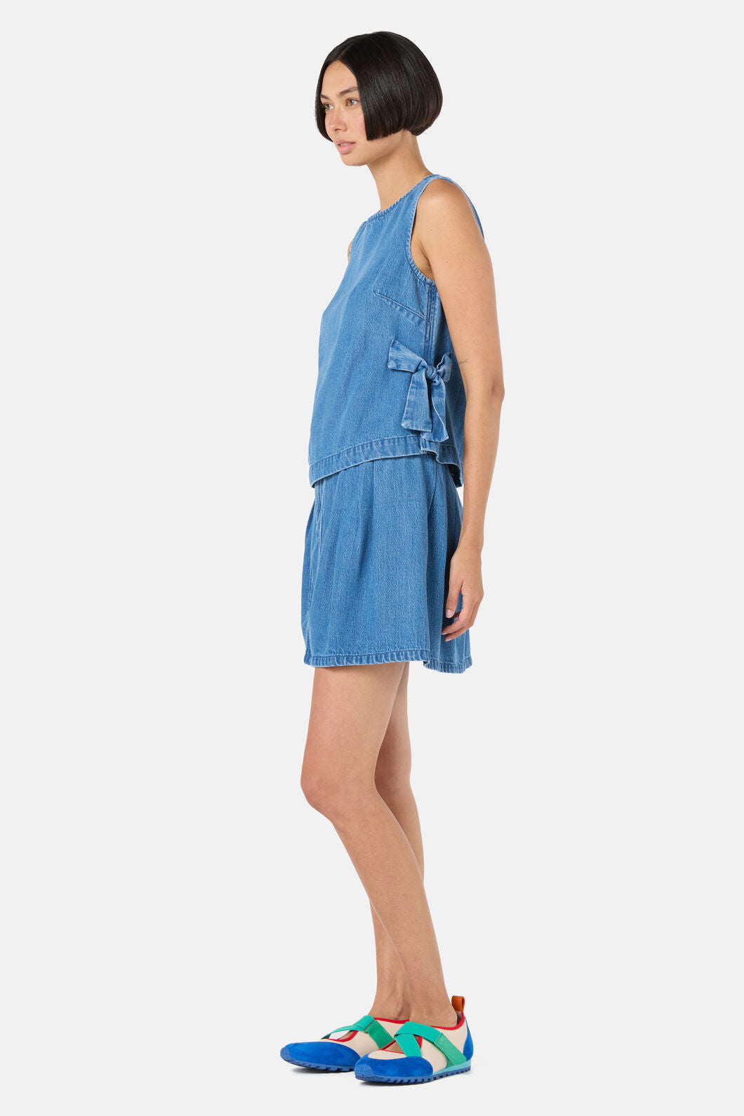 Gorman NZ - Bowtiful Denim Tank - mid-blue