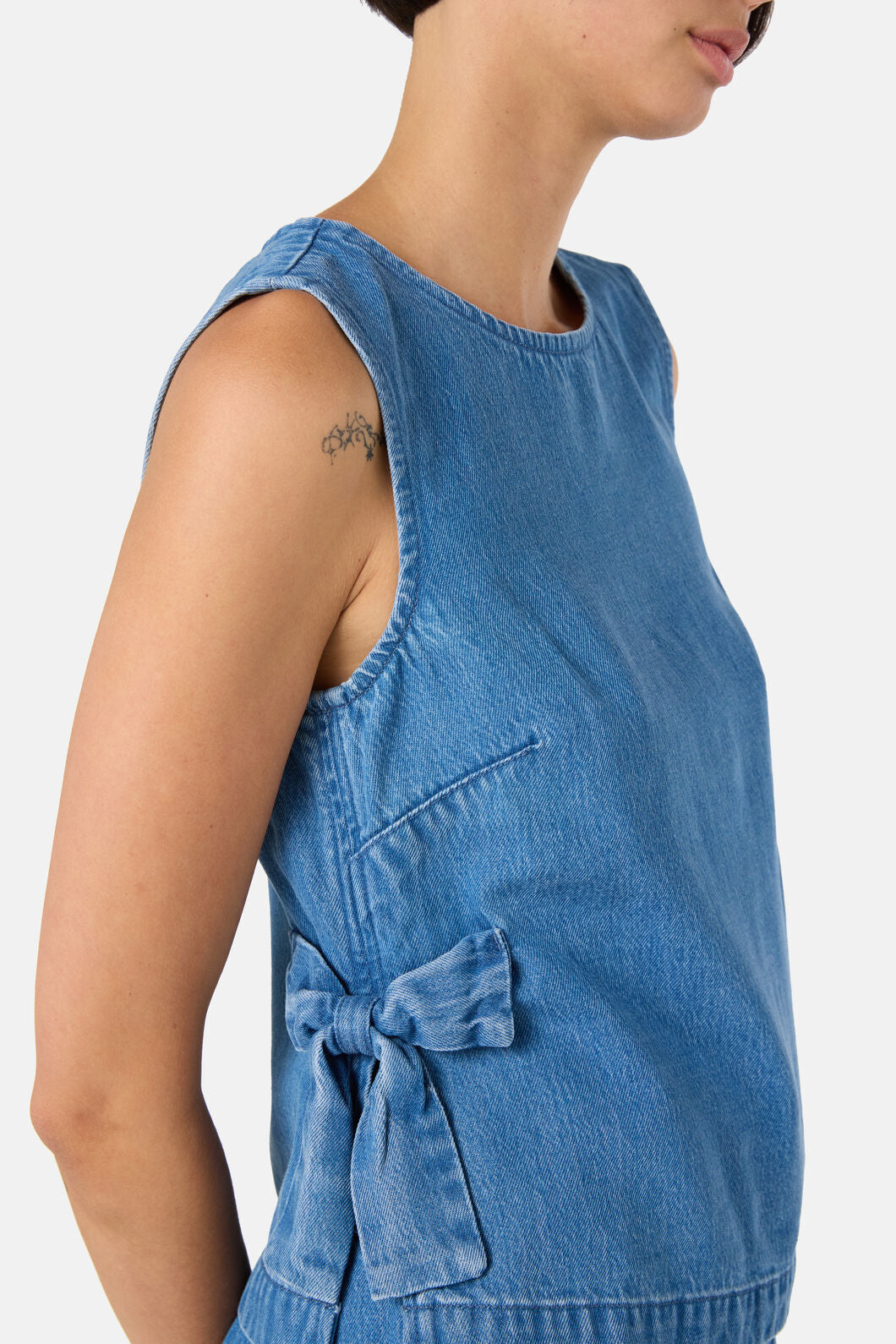 Gorman NZ - Bowtiful Denim Tank - mid-blue