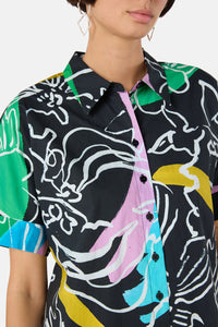 Gorman NZ - Linework Cotton Shirt Dress - print