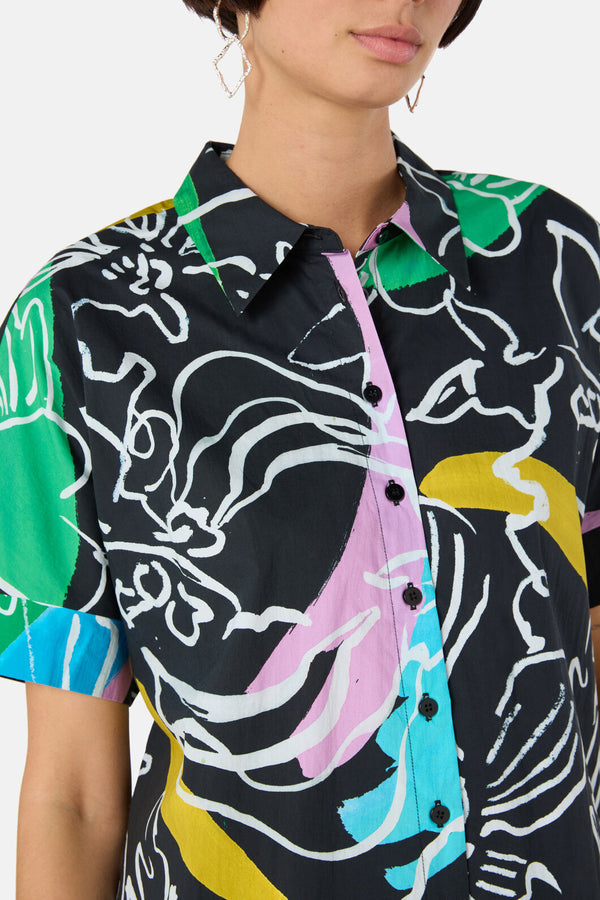 Gorman NZ - Linework Cotton Shirt Dress - print
