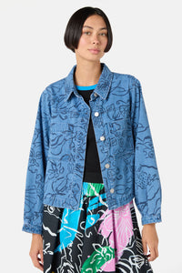 Gorman NZ - Linework Denim Jacket - print