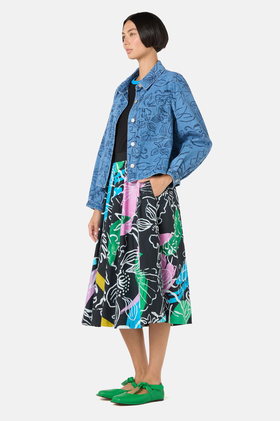 Gorman NZ - Linework Denim Jacket - print