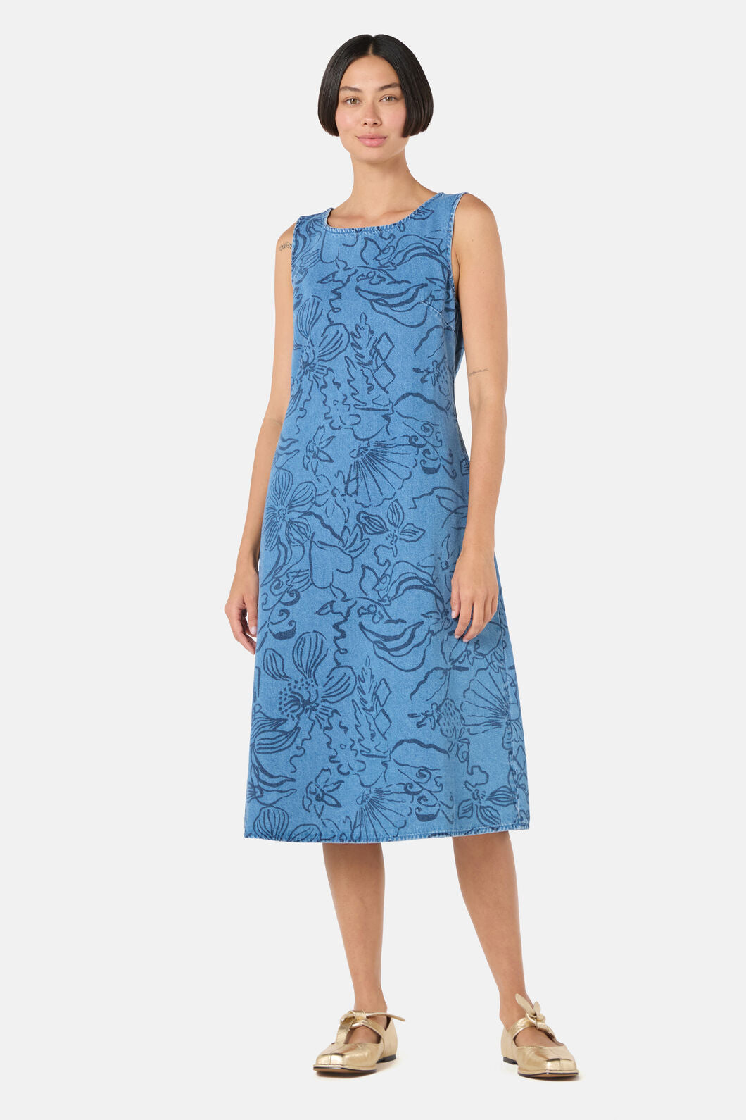 Gorman NZ - Linework Slip Denim Dress - print