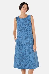 Gorman NZ - Linework Slip Denim Dress - print