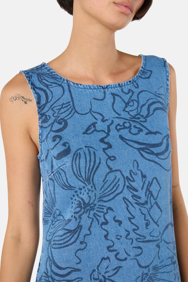 Gorman NZ - Linework Slip Denim Dress - print