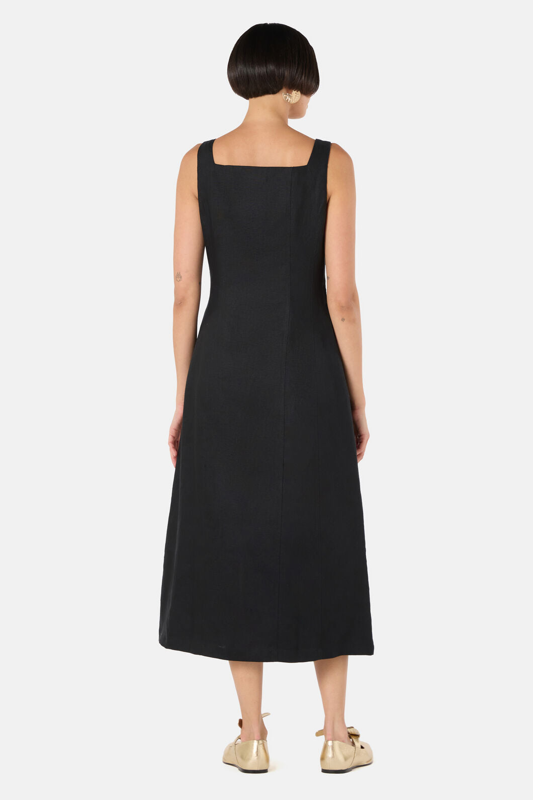 Gorman NZ - The Column Linen Plain Dress - black