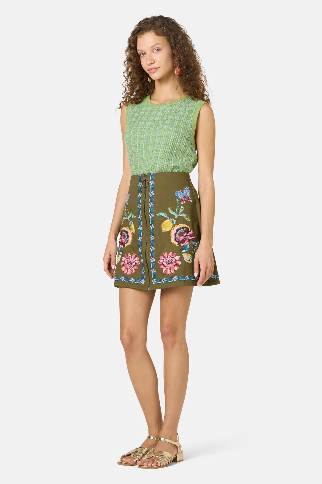 Gorman NZ - Floral Symphony Mini Skirt - khaki