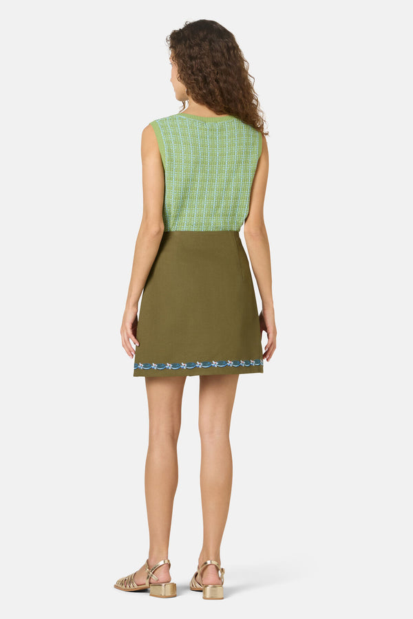 Gorman NZ - Floral Symphony Mini Skirt - khaki