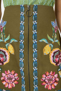 Gorman NZ - Floral Symphony Mini Skirt - khaki