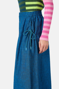 Gorman NZ - Side Knot Shot Linen Skort - navy